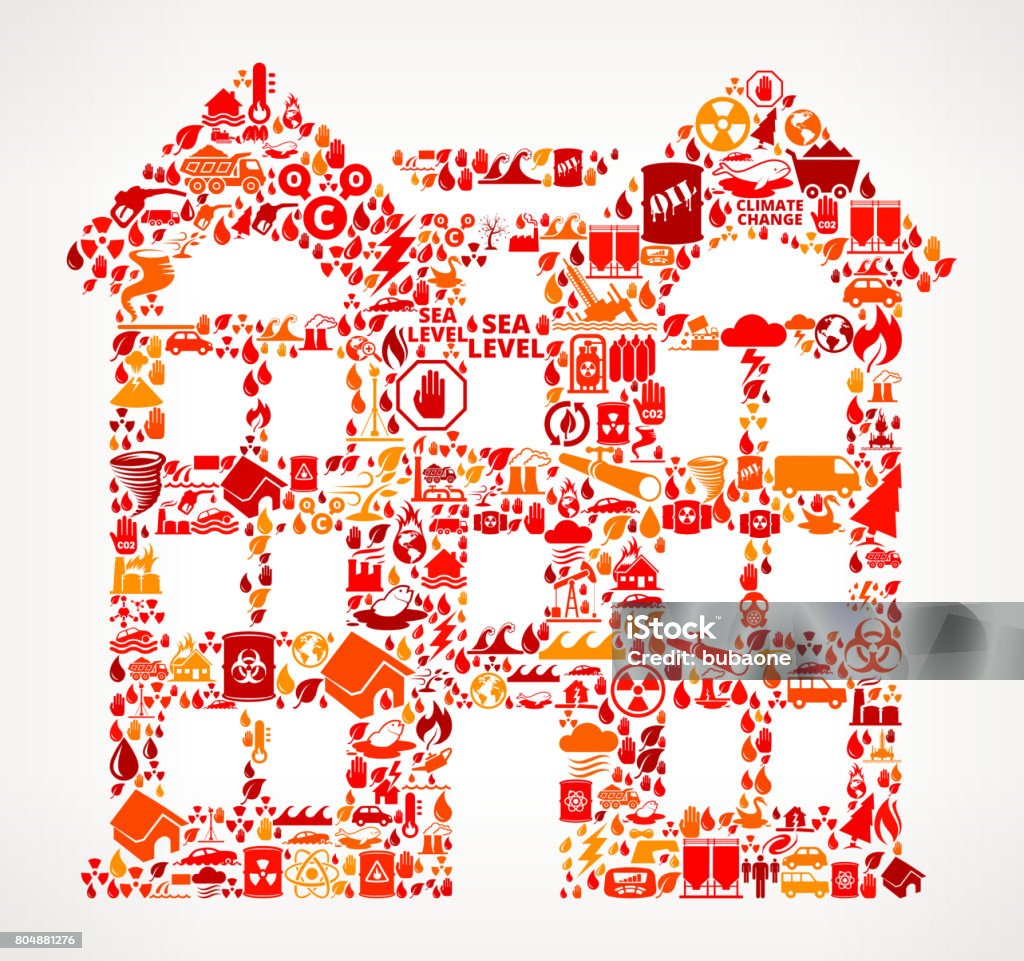 Climate Adaptable Building Vector Building Global Warming Climate Change Vector Pattern Stock ...