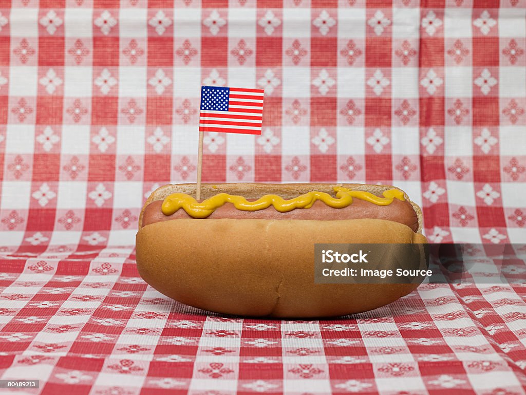 Hot dog-Schnellimbiss - Lizenzfrei Amerikanische Flagge Stock-Foto