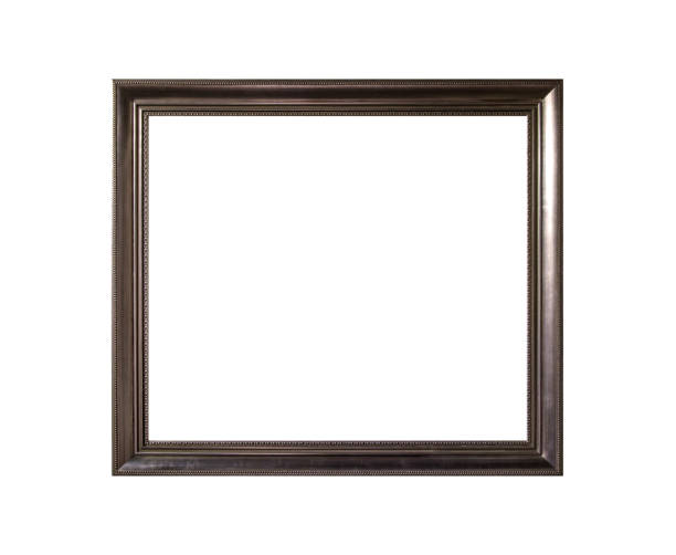 istock Ornamented wood empty picture frame Isolated on white background 804895230