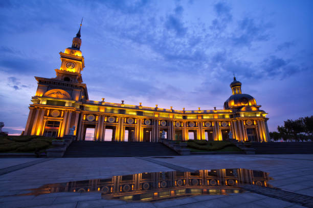 istock Music Plaza at dusk, Harbin, China 804895648