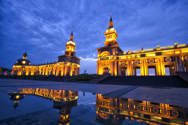 istock Music Plaza at dusk, Harbin, China 804895658
