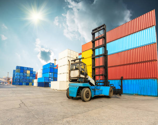 istock Industrial Container yard for Logistic Import Export business 804925244