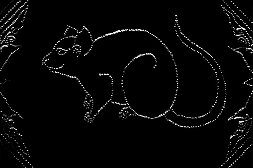 Engraving of the silver value, Zodiac symbol of thai traditional, rat