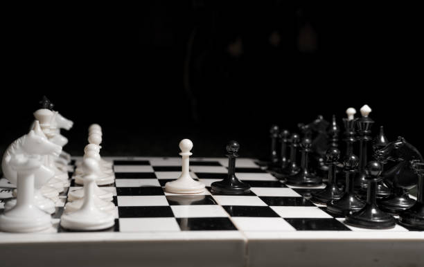 białe szachowe zwycięstwo ponownie czarne - intelligence set armed forces competitive sport zdjęcia i obrazy z banku zdjęć