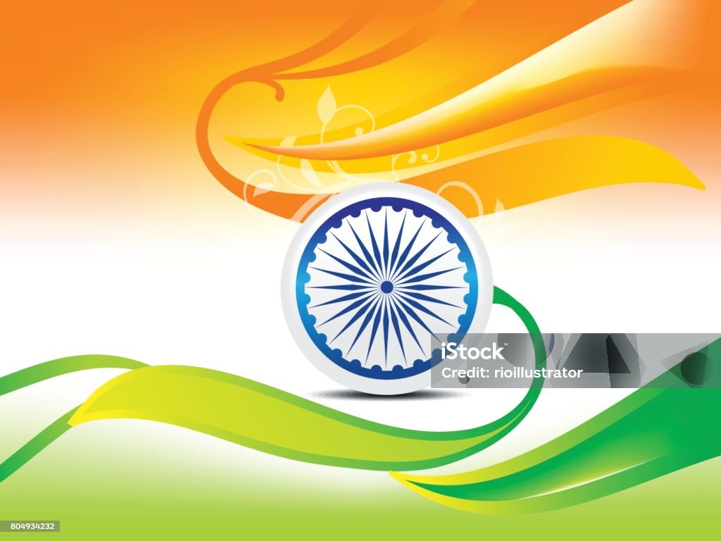Indian Independence Day Wave Background Vector Illustration Stock ...