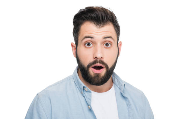 istock portrait of surprised man looking at camera isolated on white 804943532