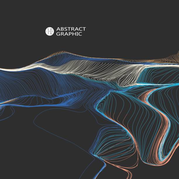 волнистый абстрактный графический дизайн, векторный фон. - geology stock illustrations