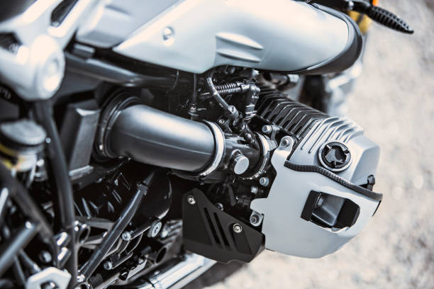 istock Motorcycle luxury items close-up: Motorcycle parts 804952604