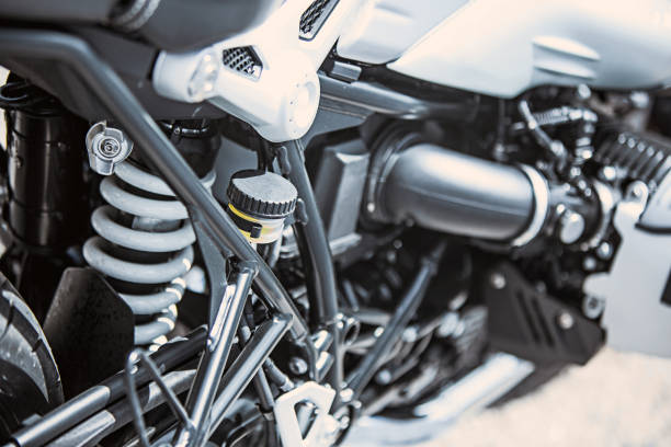 istock Motorcycle luxury items close-up: Motorcycle parts 804952664