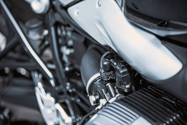 istock Motorcycle luxury items close-up: Motorcycle parts 804952766