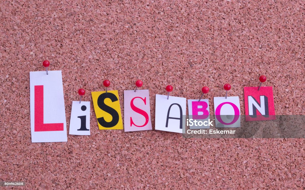 Lissabon - Lisbon in german language Alphabet Stock Photo