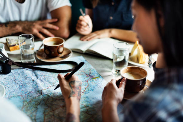 istock Group Of People Drinking Coffee Concept 804967994