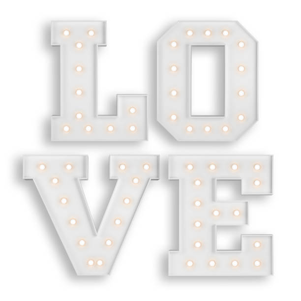 istock Big illuminating love letters 804980612