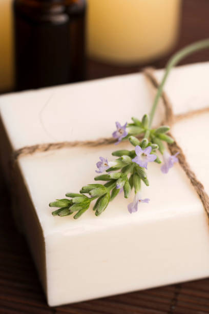 istock Lavender soap with lavender flowers 804983776