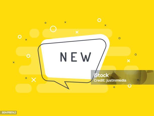 New Label Trendy Flat Vector Bubble Stock Illustration - Download Image Now - New, Arrival, Merchandise
