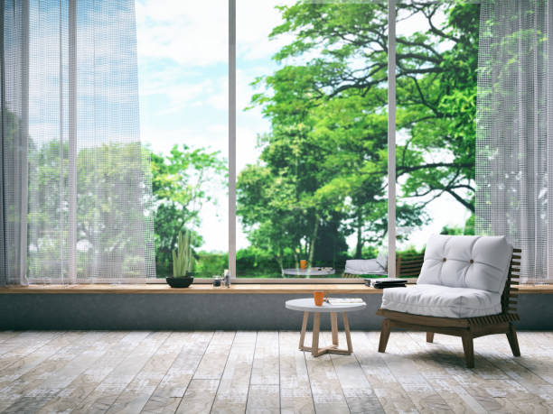 кресло в гостиной - home interior house building exterior comfortable стоковые фото и изображения