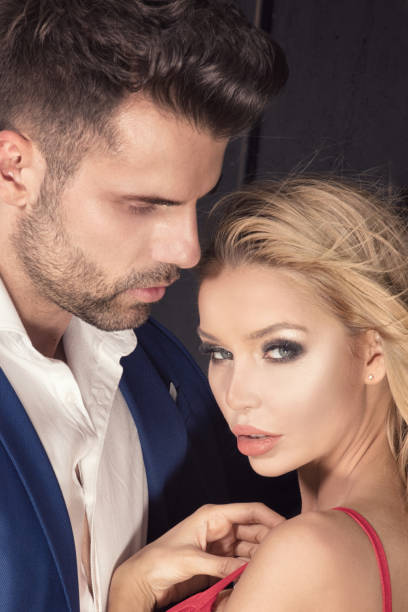 istock Elegant couple posing together. 805012516