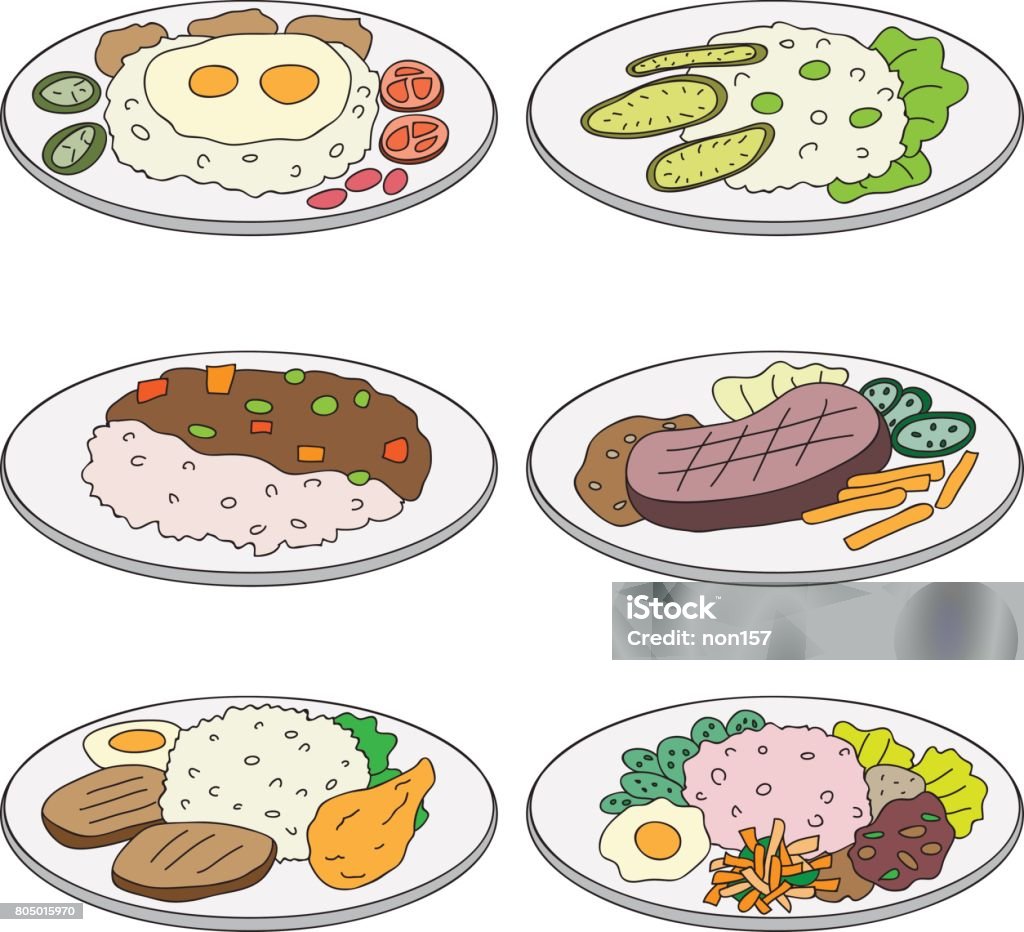 Vector Cartoon Set Lunch Stock Illustration - Download Image Now - Curry - Meal, Rice - Food Staple, Art - iStock Vector Cartoon Set Lunch Stock Illustration - Download Image Now - Curry - Meal, Rice - Food Staple, Art - iStock