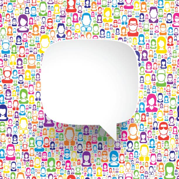Speech Bubble on color people Speech Bubble isolated on faces of colorful people.







 community patterns stock illustrations