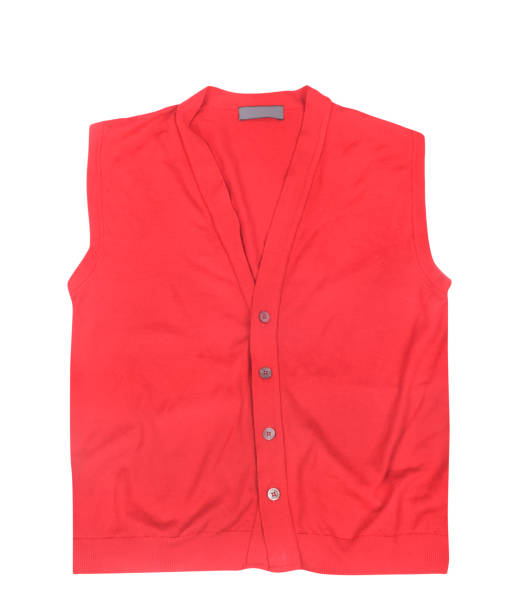 istock Blank red cardigan isolated on a white background 805043474