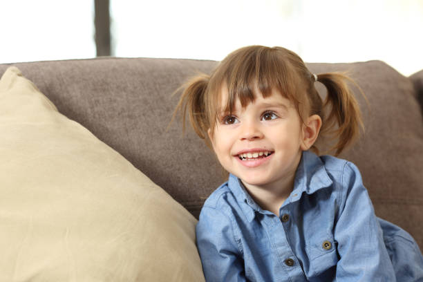 istock Portrait of a baby looking above 805045094