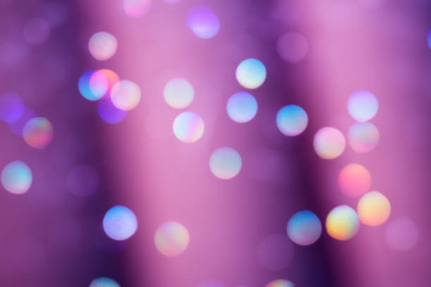 Bold Purple Color Defocused Christmas Light Bokeh