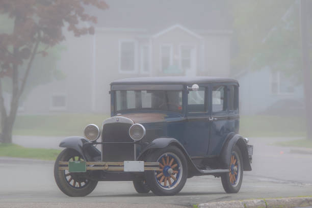 istock Antique Car In Fog 805073446
