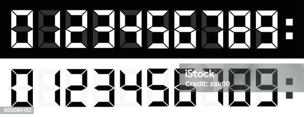 Led Numbers Stock Illustration - Download Image Now - Number, Financial Figures, Digital Display