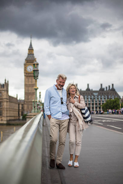 istock Mature couple on bridge against Big Ben 805085272