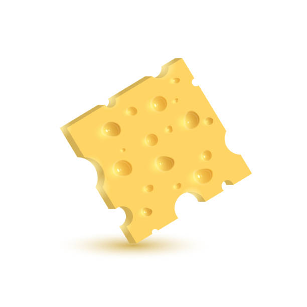 The cheese. Illustration isolated on white background The cheese. Illustration isolated on white background. Graphic concept for your design swiss cheese slice stock illustrations