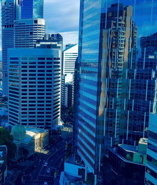 istock Enormous Blue Skyscraper in Town 805088462