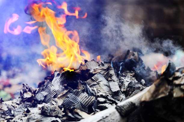 Burning Garbage stock photo