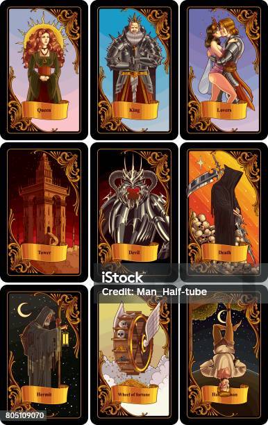 Tarot Cards Stock Illustration - Download Image Now - Tarot Cards, Playing Card, Fantasy