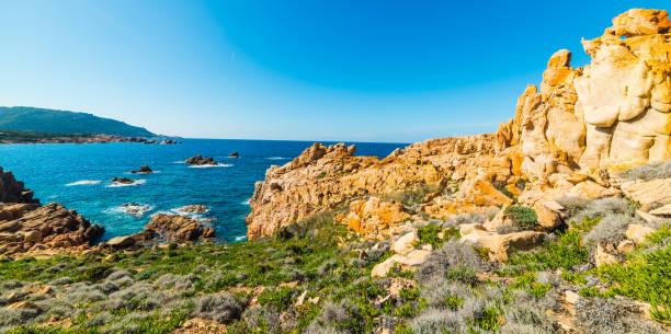 istock Yellow rocks in Costa Paradiso 805110496