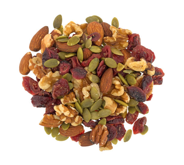 istock Omega 3 trail mix on a white background 805114232