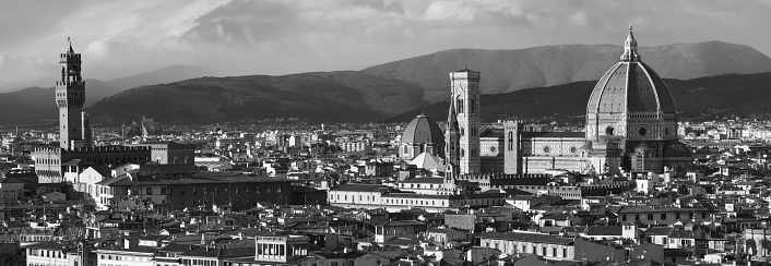Skyline of Florence City with Cathedral of Santa Maria del Fiore as seen from Piazzale Michelangelo, Florence, Italy