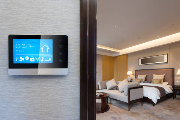 istock digital screen with luxury bedroom in smart home 805130654