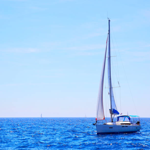istock Seascape with yacht 805146774