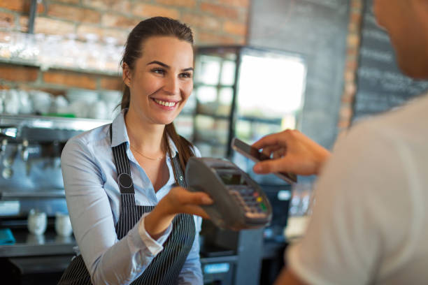 istock Woman working at cafe 805150898