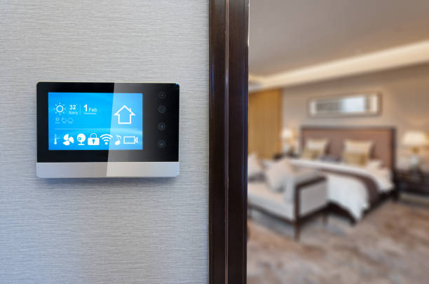 istock digital screen with luxury bedroom in smart home 805152720