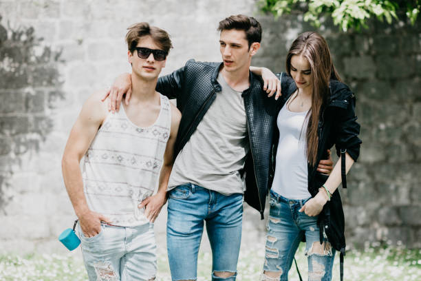 istock Three good looking teenagers went for a walk 805170268