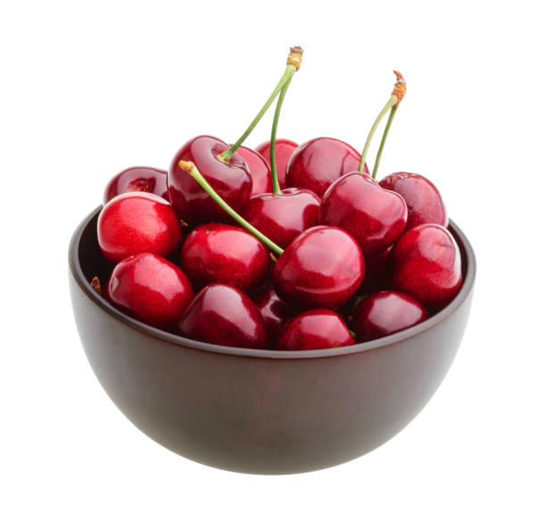 istock Cherries in a bowl isolated without shadow 805170744