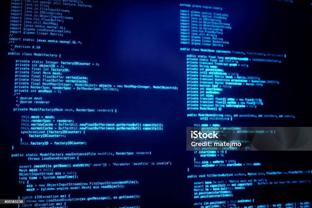 Blue Java Computer Code Stock Photo - Download Image Now - Computer ...