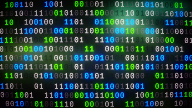 binary numbers dataset frontal - group b imagens e fotografias de stock