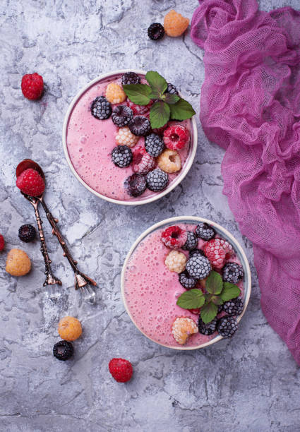 Smoothie bowl with frozen berry