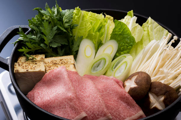 istock Sukiyaki Japanese dish, Japanese hot pot 805198258