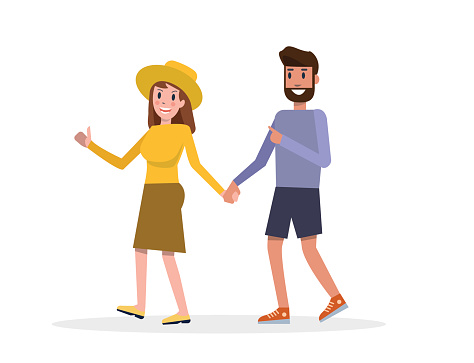Ilustración de Joven Pareja Cogidos De La Mano Y Caminando A Través De Vía En La Calle y más Vectores Libres de Derechos de Adolescente - iStock Ilustración de Joven Pareja Cogidos De La Mano Y Caminando A Través De Vía En La Calle y más Vectores Libres de Derechos de Adolescente - iStock