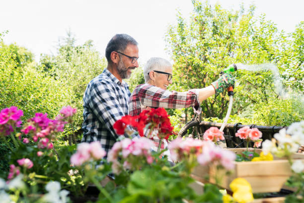 istock Greenery with mature couple 805208858