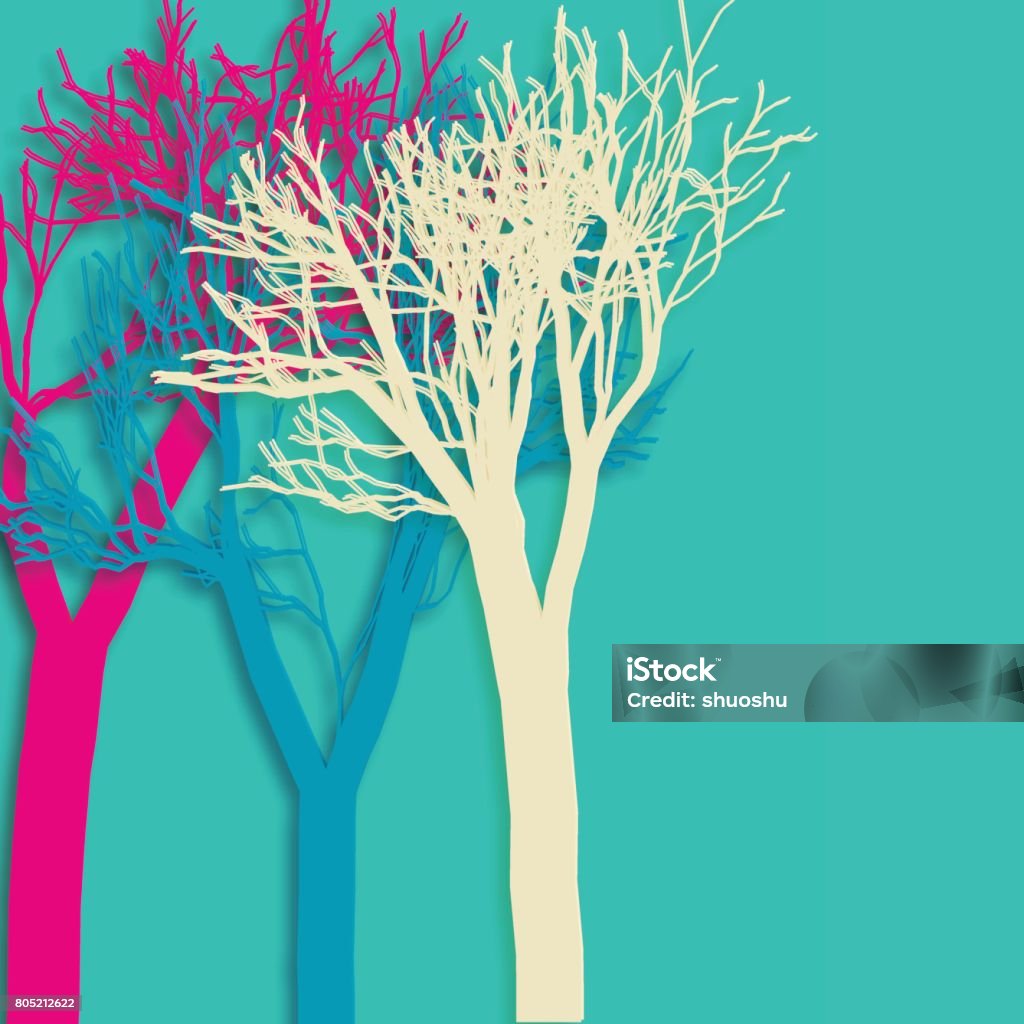 3d Color Tree Pattern Background Stock Illustration - Download Image ...