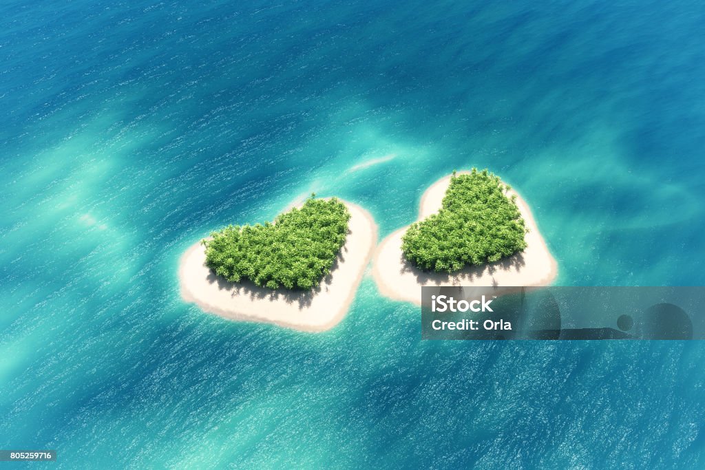 Herzförmige Tropeninsel - Lizenzfrei Insel Stock-Foto